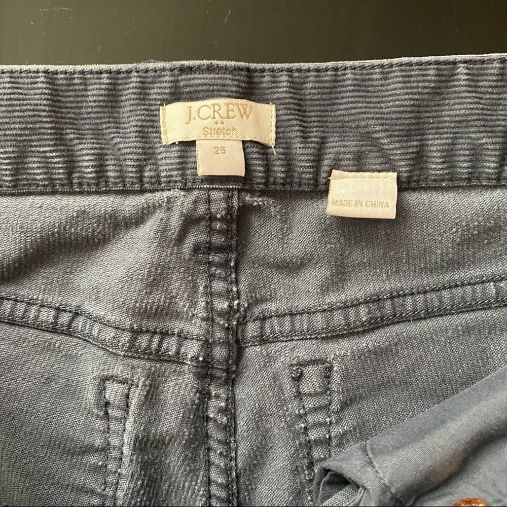 J. Crew Gray Corduroy Pants Size 25 Women’s 5 Pocket Pants Skinny Jean Fall - Picture 5 of 6